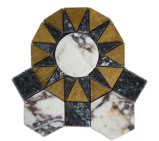 Byzantium Ephesus Gold Foil Marble Mosaic Tile For Walls & Floors-Sample