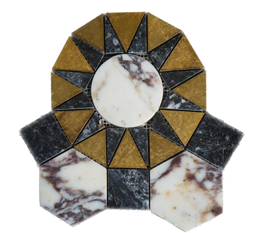 Byzantium Ephesus Gold Foil Marble Mosaic Tile For Walls & Floors