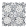Flower Carrara Polished White Marble Mosaic Tile For Walls & Floors