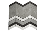 Chevron 1x3 Polished Gray Porcelain Mosaic Tile For Walls & Floors-Sample