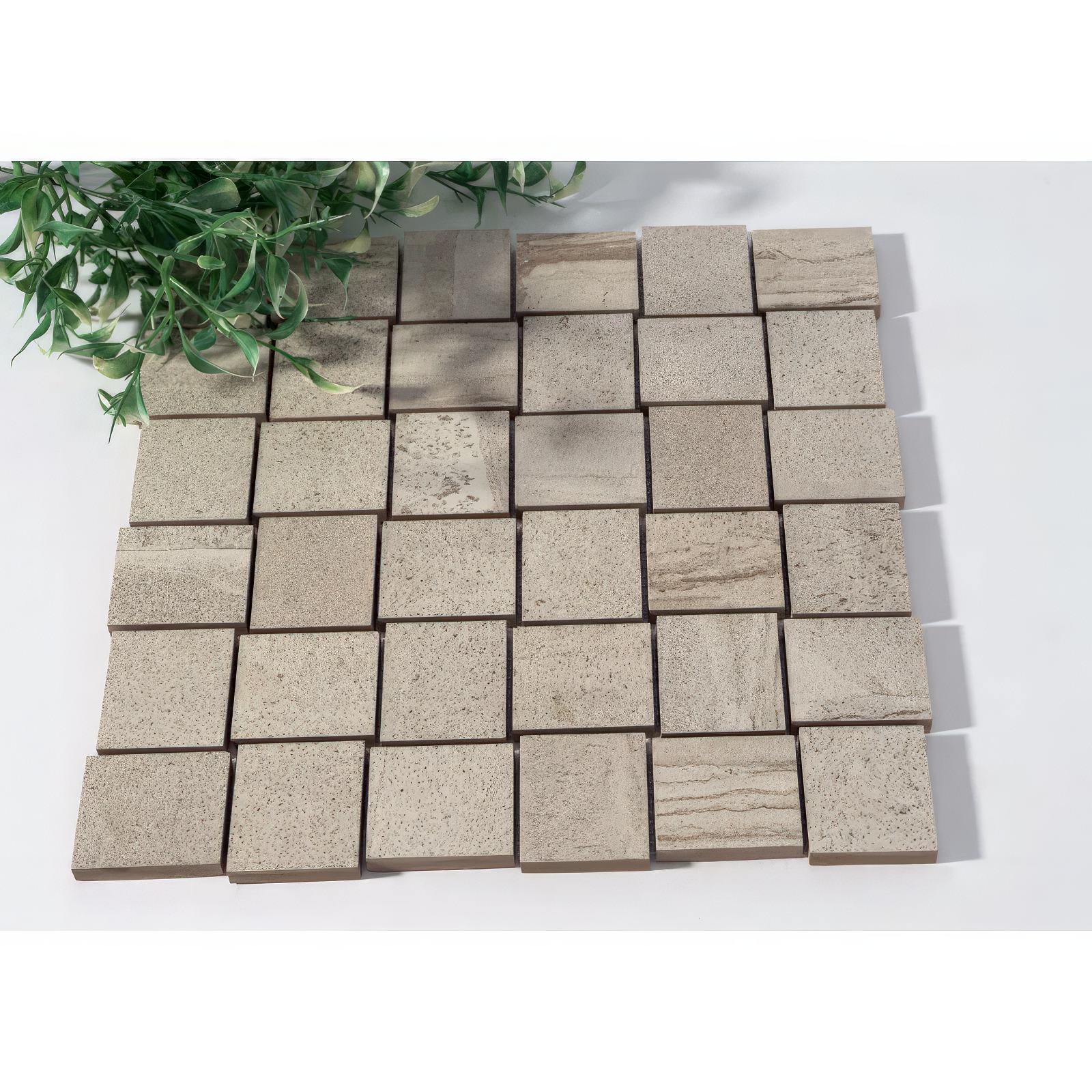 2x2 Beige Matte Porcelain Mosaic Tile For Walls & Floors