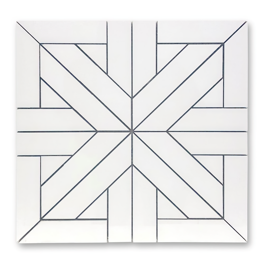 Parque 1 Polished White Porcelain Mosaic Tile For Walls & Floors