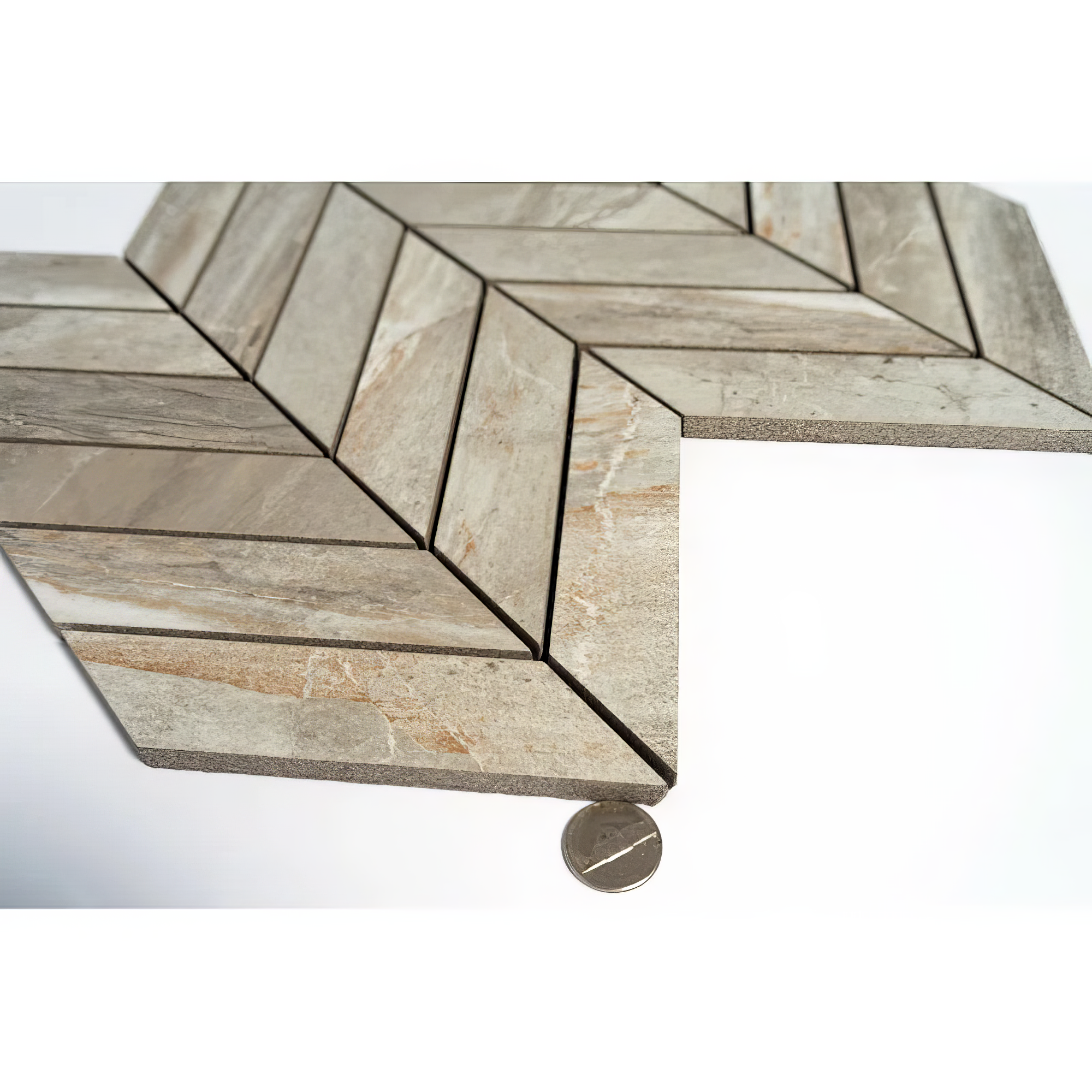 Chevron Gray Polished Porcelain Mosaic Tile For Walls & Floors