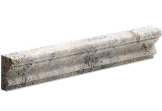 Silver Travertine Chair Rail Honed Tile Trim For Walls & Floors