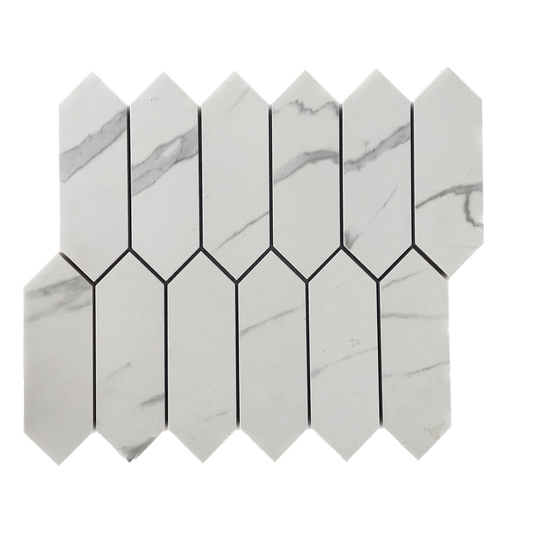 Picket Calacatta Matte White Porcelain Mosaic Tile For Walls & Floors