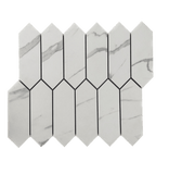 Picket Calacatta Matte White Porcelain Mosaic Tile For Walls & Floors-Sample