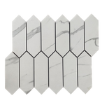 Picket Calacatta Matte White Porcelain Mosaic Tile For Walls & Floors