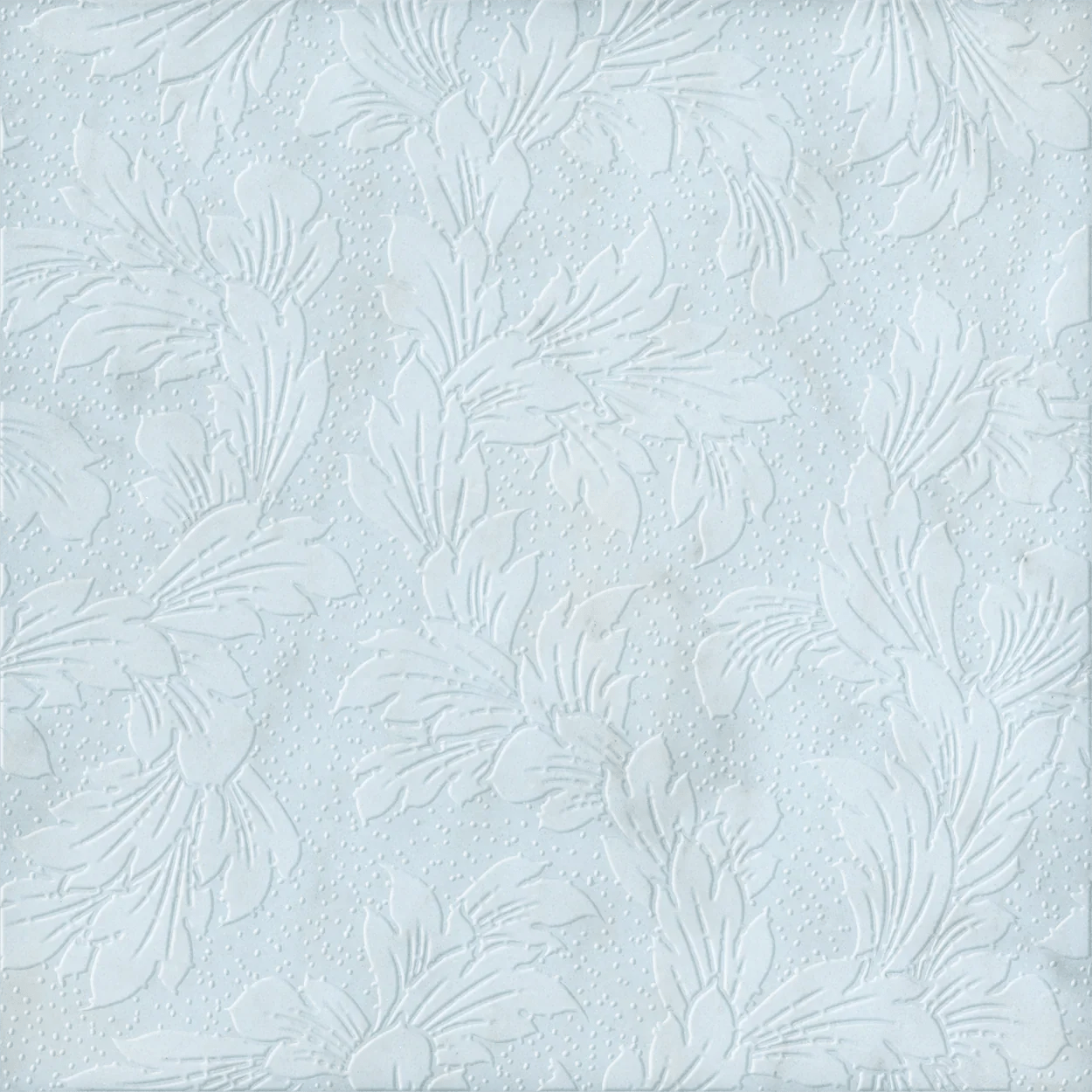 Acanthus - Leaf Engraved Bianco Marble Tile - MARICERA