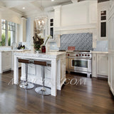 Acanthus - Leaf Engraved Bianco Marble Tile - MARICERA