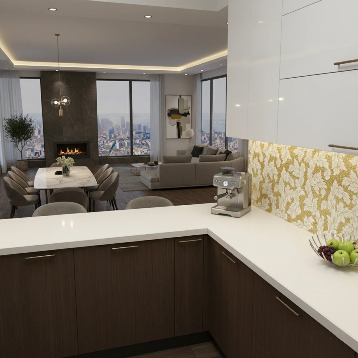 Acanthus - Leaf Engraved Bianco Marble Tile - MARICERA