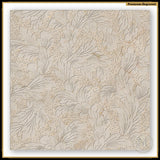 Acanthus - Leaf Engraved Crema Marfil Marble Tile - Natural - MARICERA