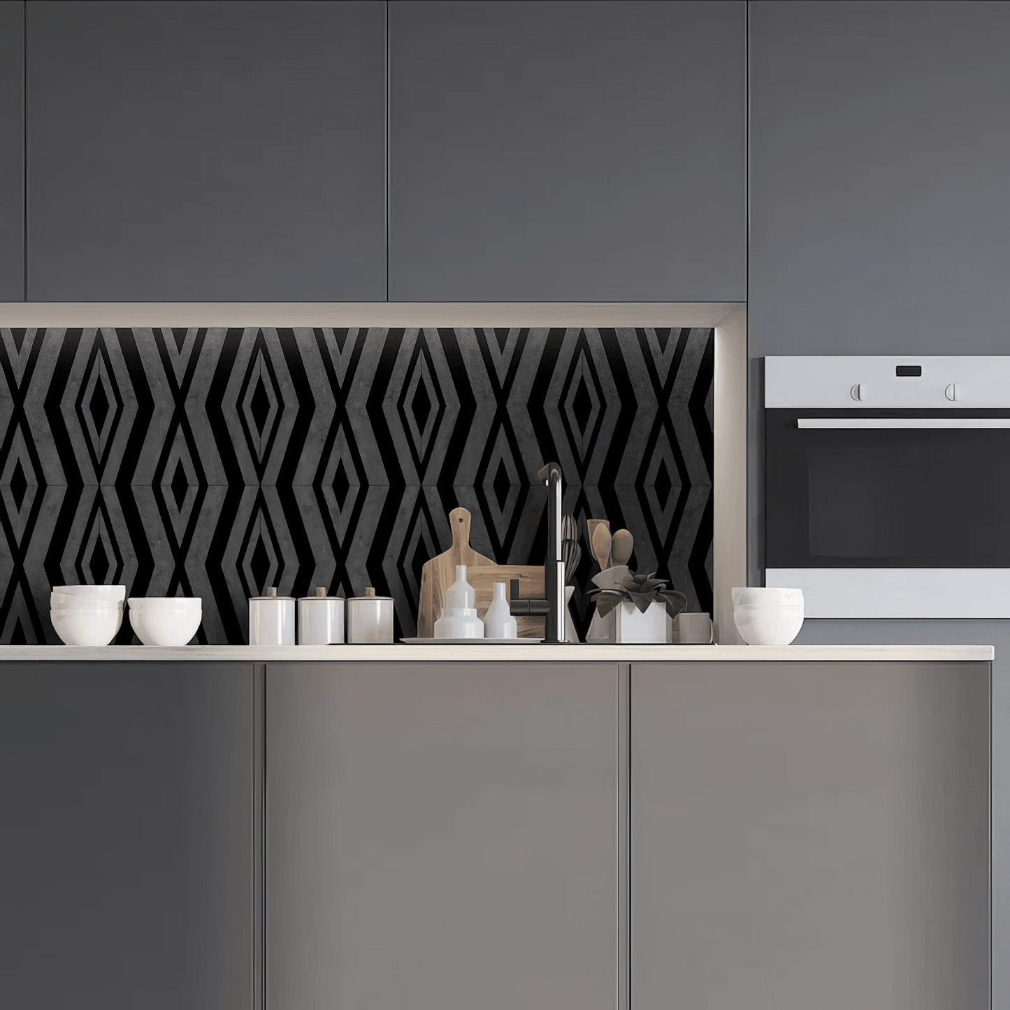 Alleyway Dark Gray Honed Marble Mosaic Tile For Walls & Floors - MARICERA