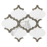 Arabesque Polished Calacatta Porcelain Waterjet Mosaic Tile For Walls & Floors - MARICERA