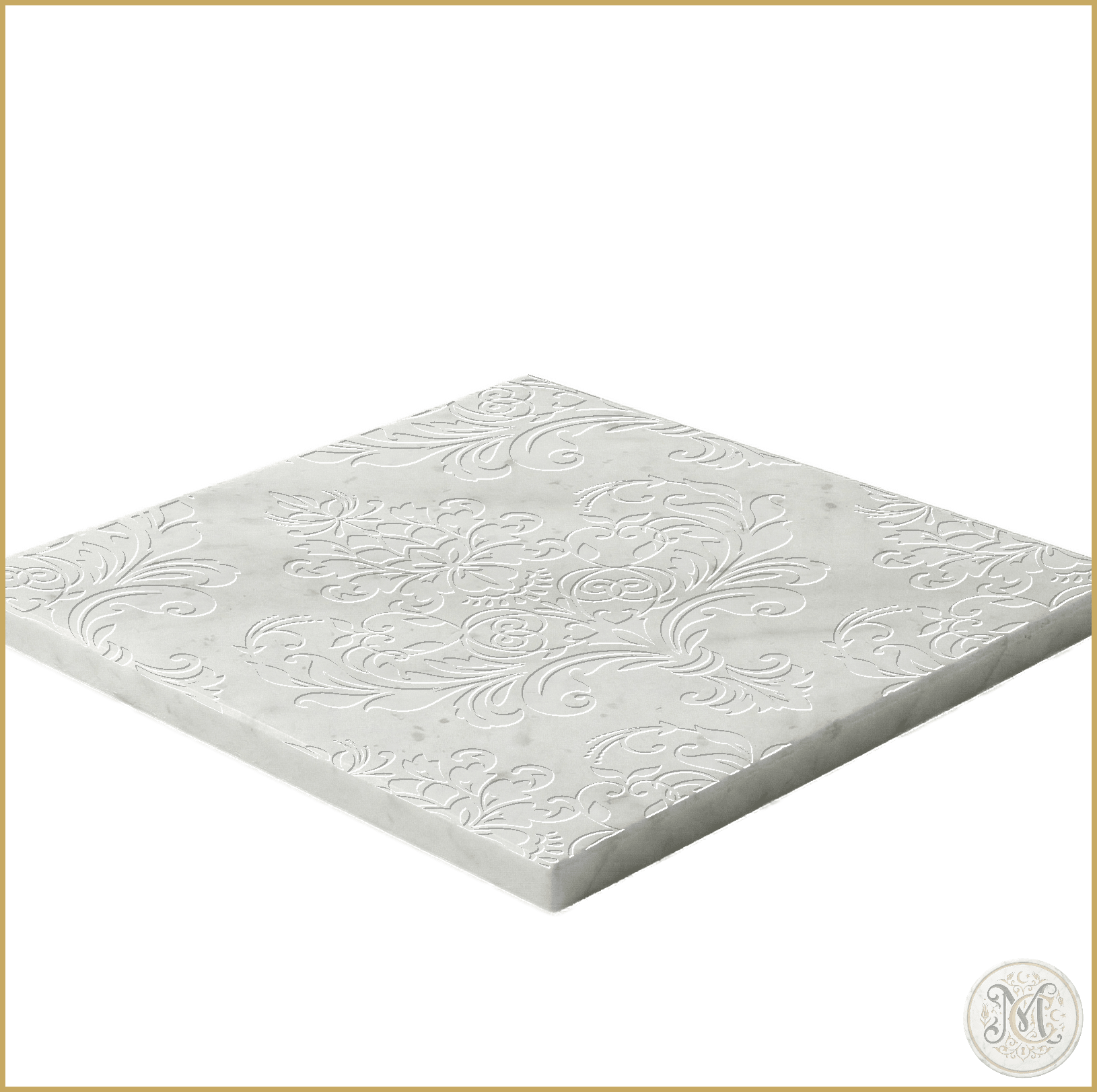 Arcadia | Glacier White Marble | Pattern Engraved - MARICERA
