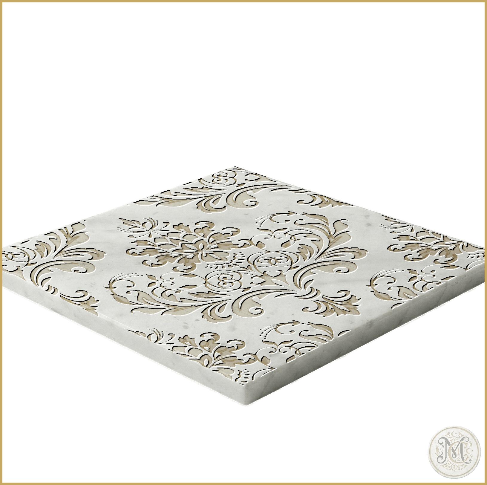 Arcadia | Glacier White Marble | Pattern Engraved - MARICERA