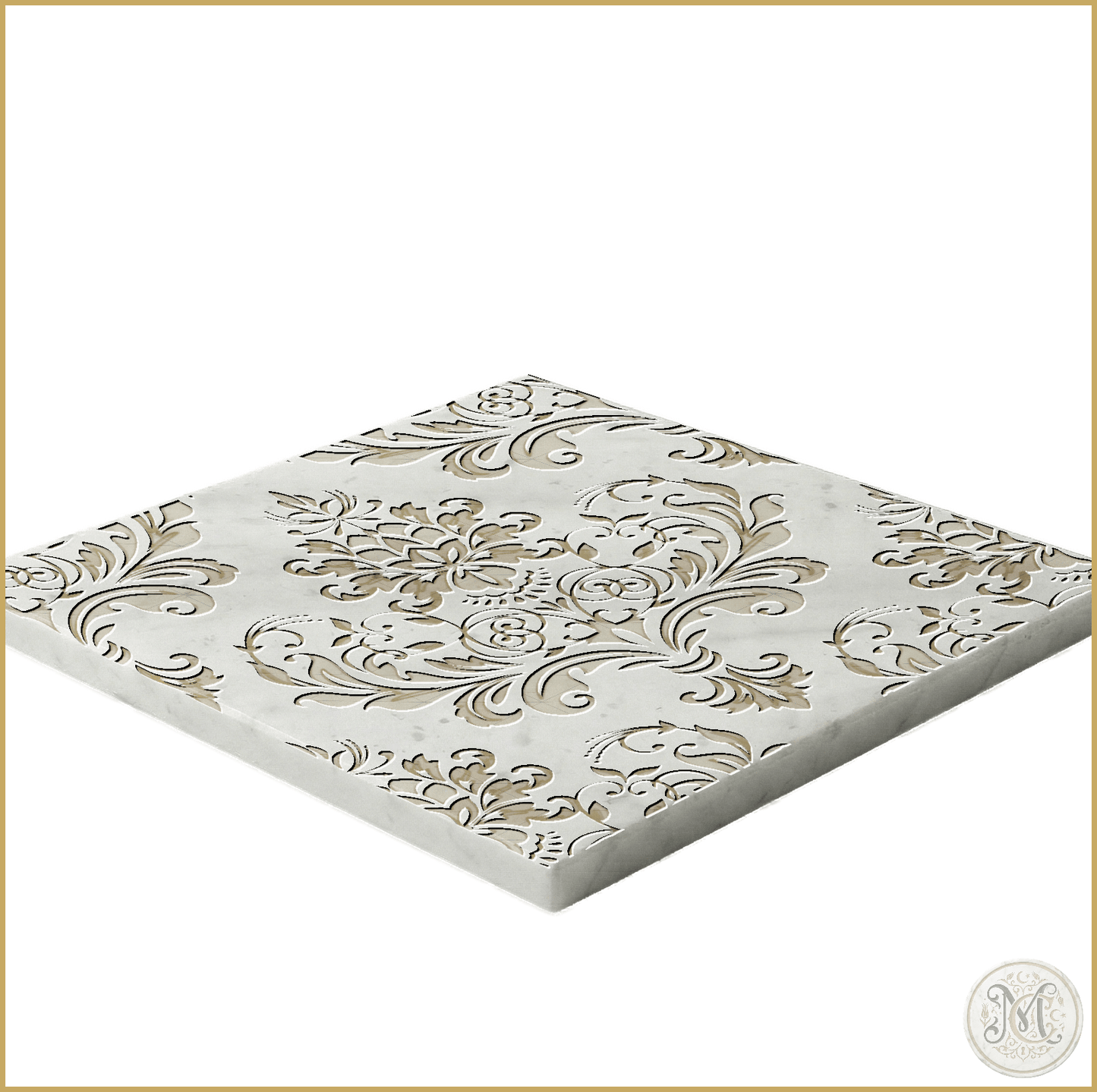 Arcadia | Glacier White Marble | Pattern Engraved - MARICERA