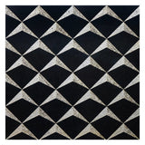 Ars - Silver Engraved Black Marble Tile - MARICERA