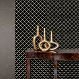 Ars - Silver Engraved Black Marble Tile - MARICERA