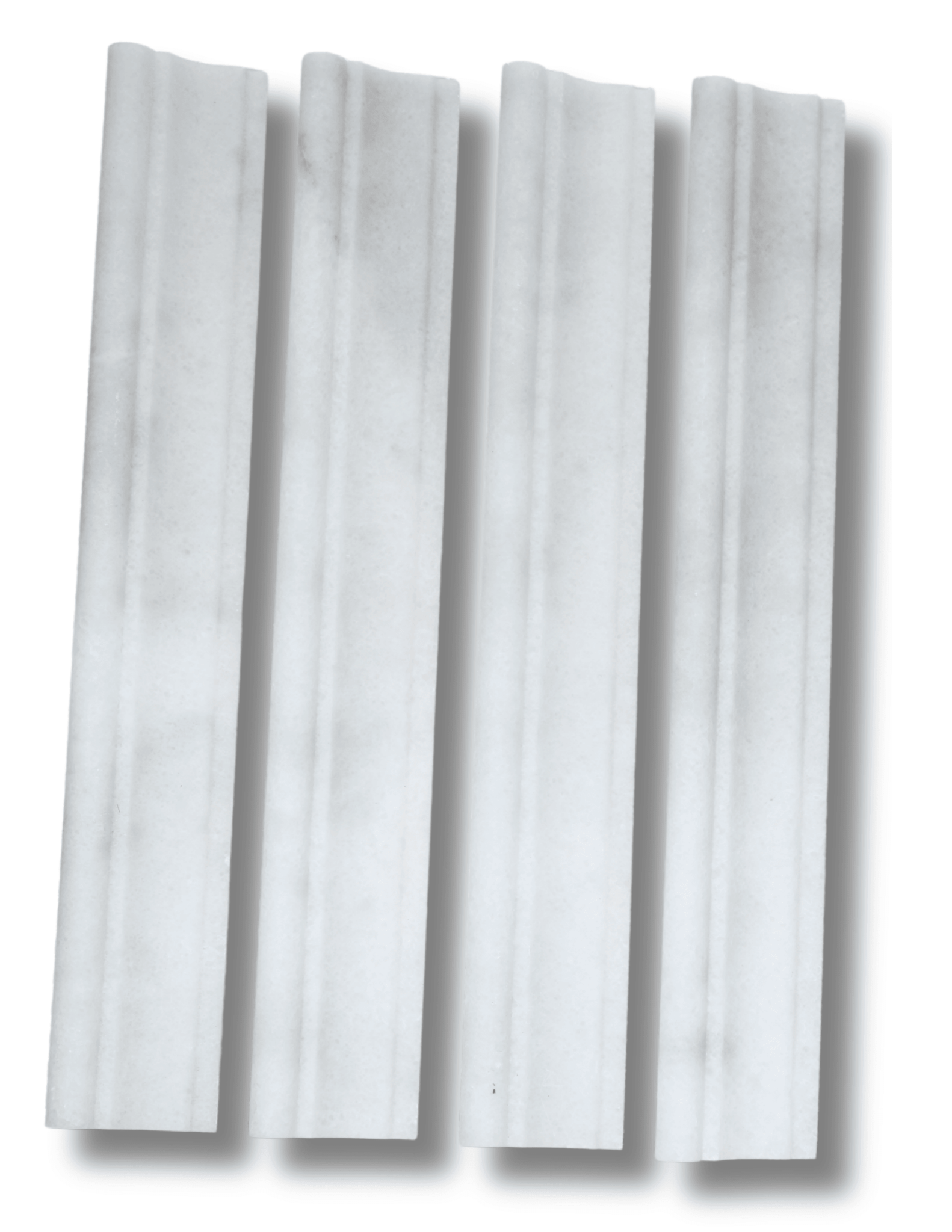 Bianco Chair Rail Honed White Marble Tile Trim For Walls & Floors - MARICERA