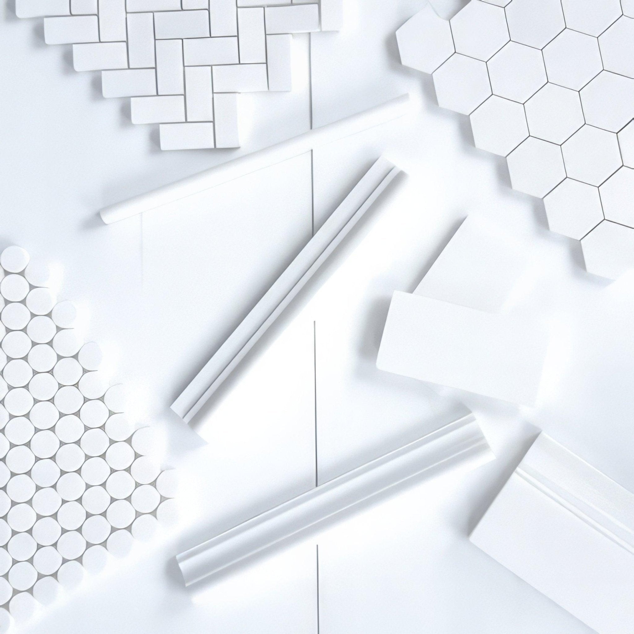 Bianco Dolomite Corner Shelf Polished White Marble Tile Trim For Walls & Floors - MARICERA