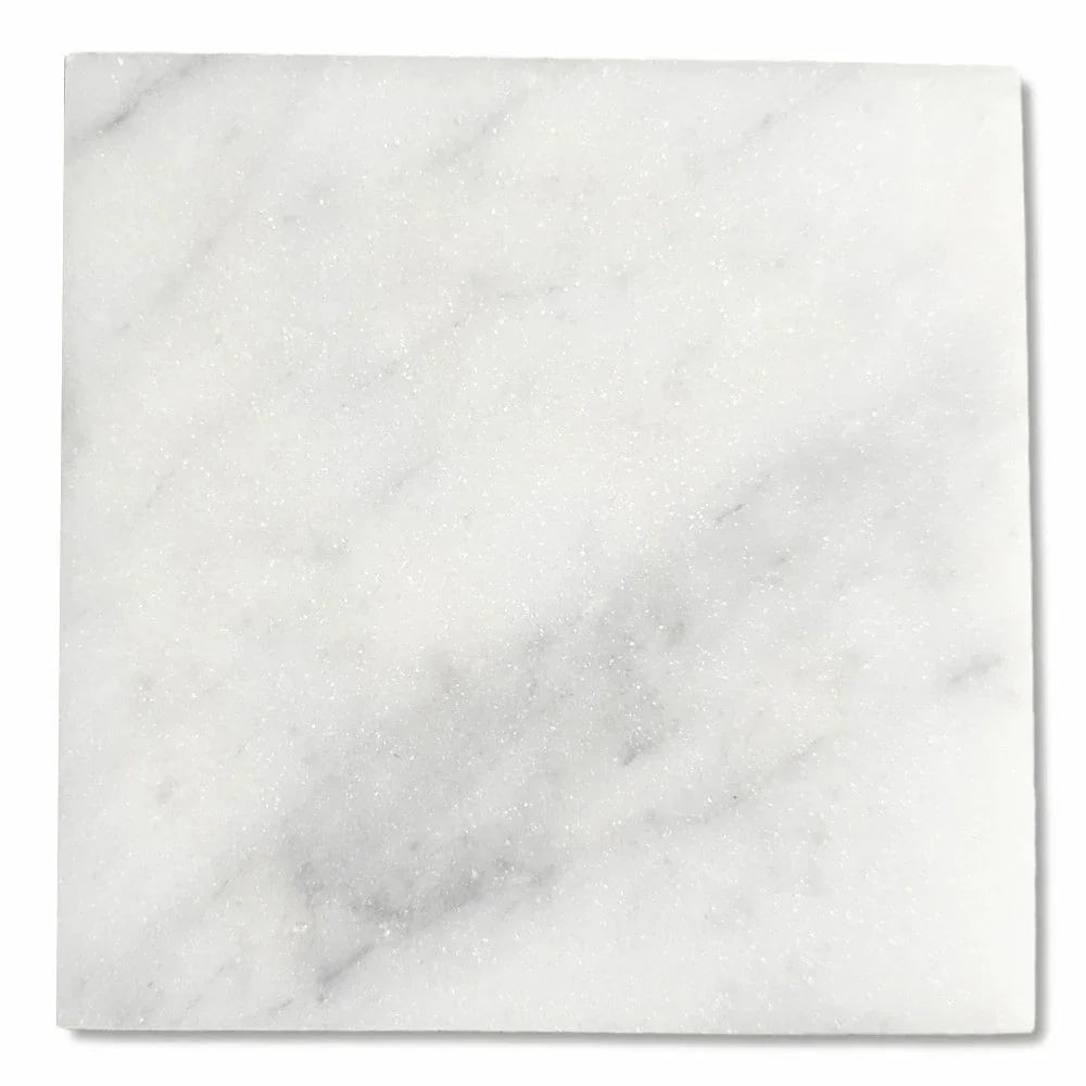 Bianco White Marble 12x12 Polished Tile for Wall & Floor Premium Natural Stone - MARICERA