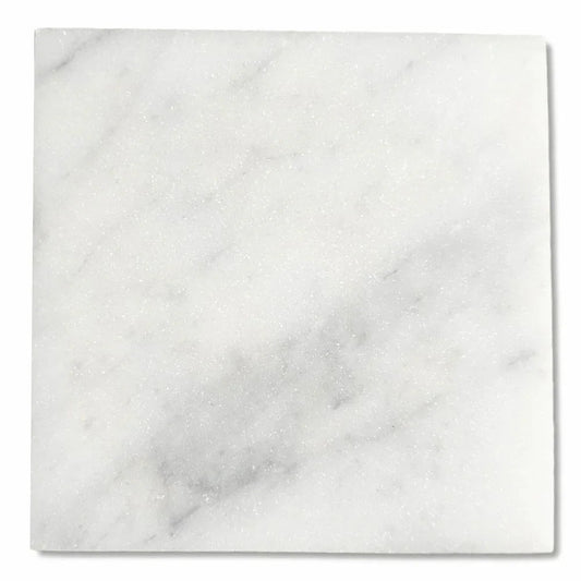 Bianco White Marble 12x12 Polished Tile for Wall & Floor Premium Natural Stone - MARICERA