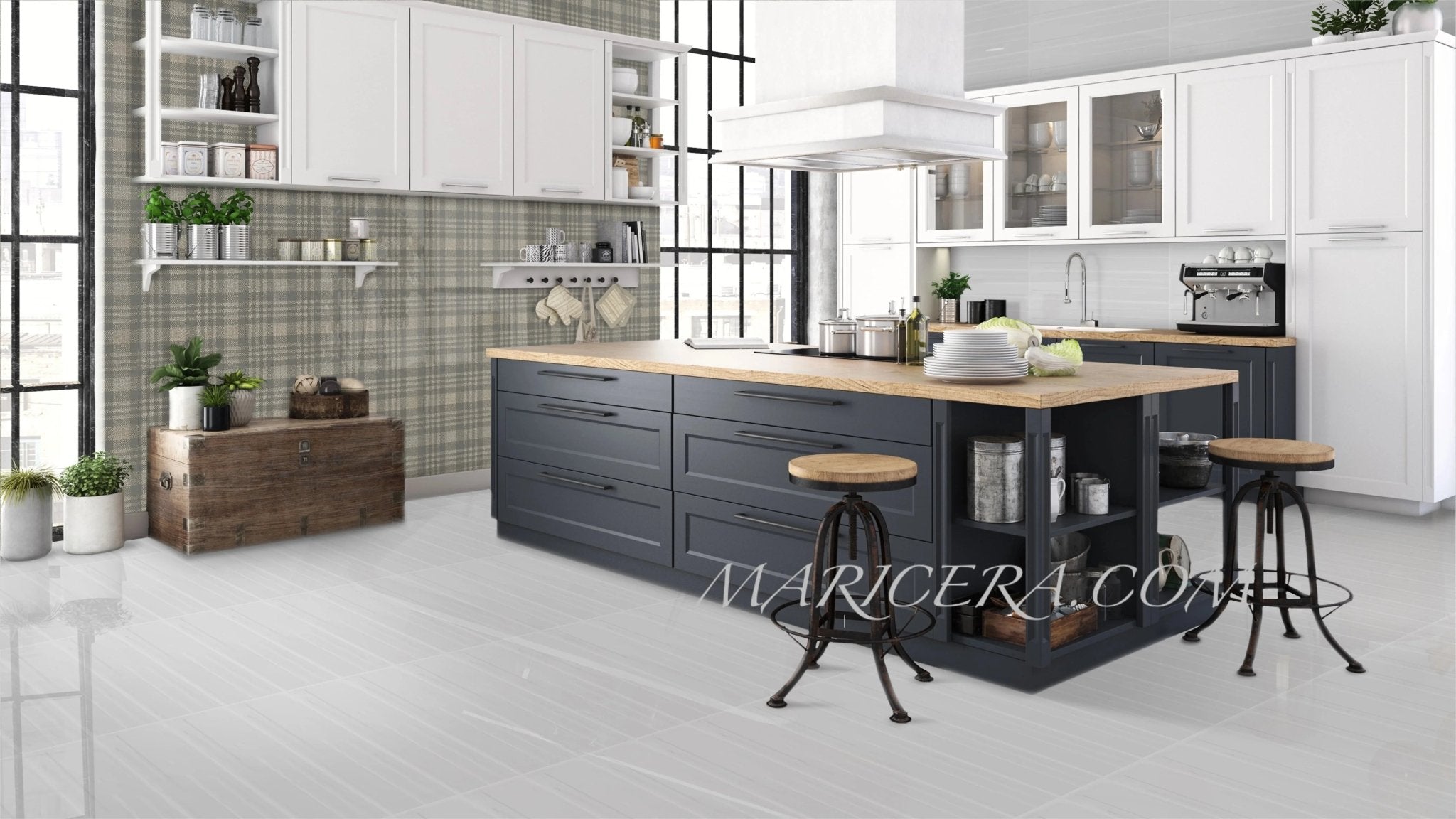 Burbery Foussana Gray 12x12 Etched Silver Foil Limestone Tile For Walls & Floors - MARICERA