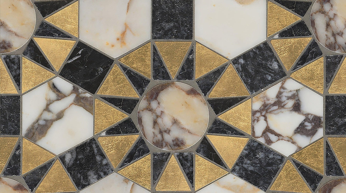 Byzantium Ephesus Gold Foil Marble Mosaic Tile For Walls & Floors - MARICERA