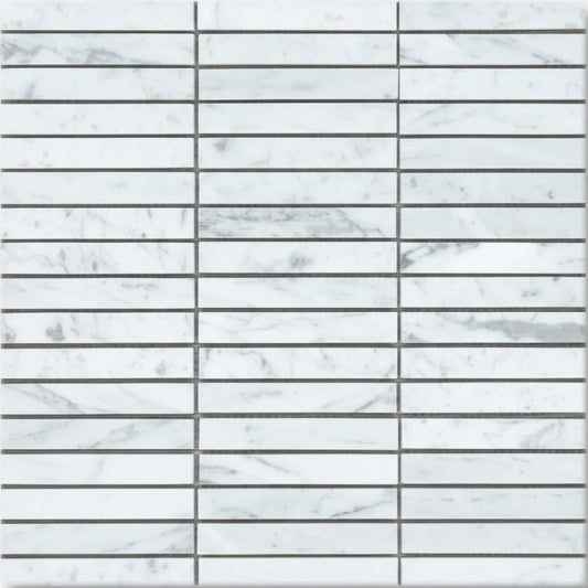 Carrara 1x4 Brick Honed White Marble Mosaic Tile For Walls & Floors - MARICERA