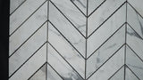 Carrara Chevron Honed White Marble Mosaic Tile For Walls & Floors - MARICERA