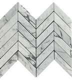 Carrara Chevron Honed White Marble Mosaic Tile For Walls & Floors - MARICERA
