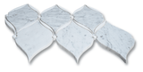 Carrara Luxe Polished White Marble Waterjet Mosaic Tile For Walls & Floors - MARICERA