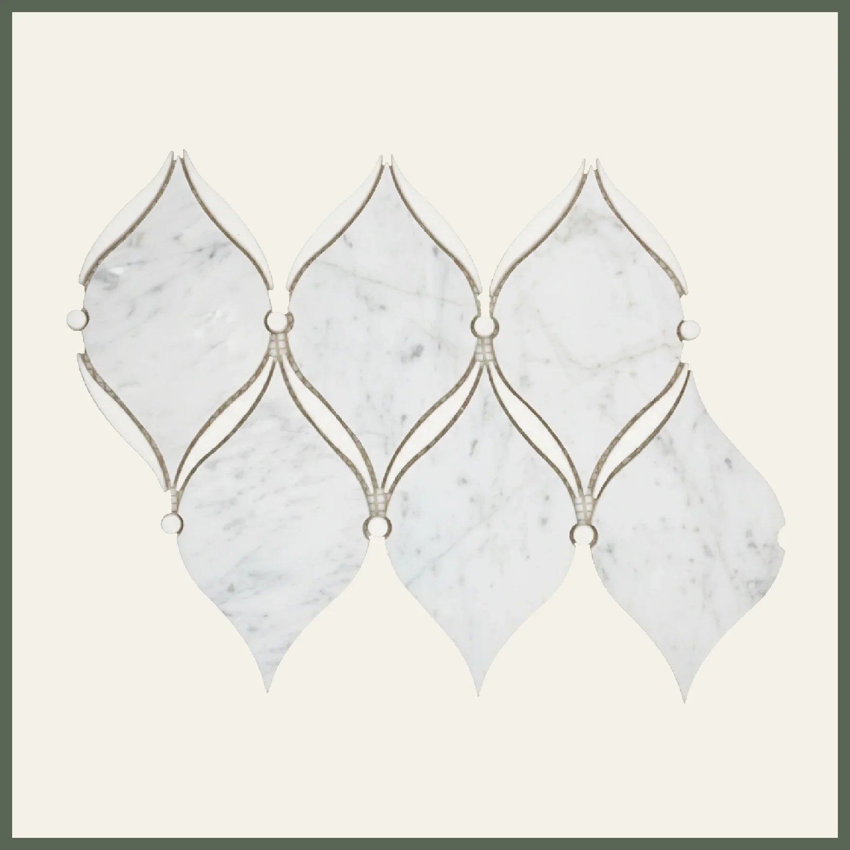 Carrara Luxe Polished White Marble Waterjet Mosaic Tile For Walls & Floors - MARICERA