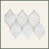 Carrara Luxe Polished White Marble Waterjet Mosaic Tile For Walls & Floors - MARICERA