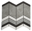 Chevron 1x3 Polished Gray Porcelain Mosaic Tile For Walls & Floors - MARICERA