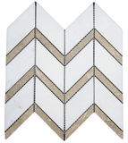 Chevron Glacier White Honed Marble Mosaic Tile For Walls & Floors - MARICERA