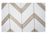 Chevron Glacier White Honed Marble Mosaic Tile For Walls & Floors - MARICERA