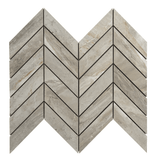 Chevron Gray Polished Porcelain Mosaic Tile For Walls & Floors - MARICERA