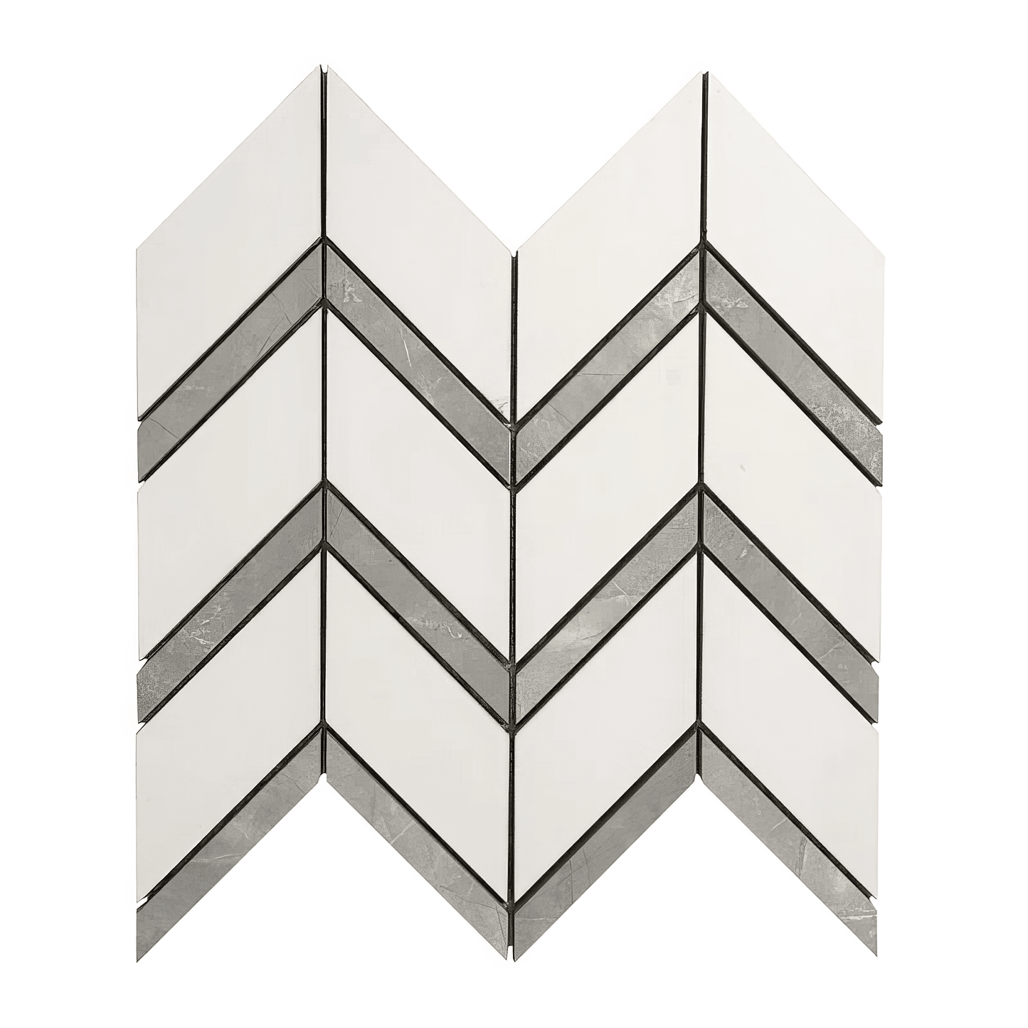 Chevron Polished Porcelain Mosaic Tile For Walls & Floors - MARICERA