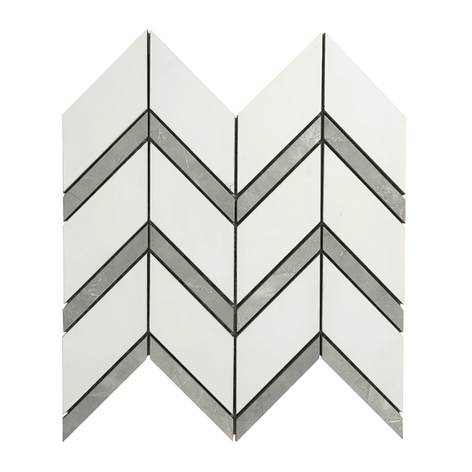 Chevron Polished Porcelain Mosaic Tile For Walls & Floors - MARICERA