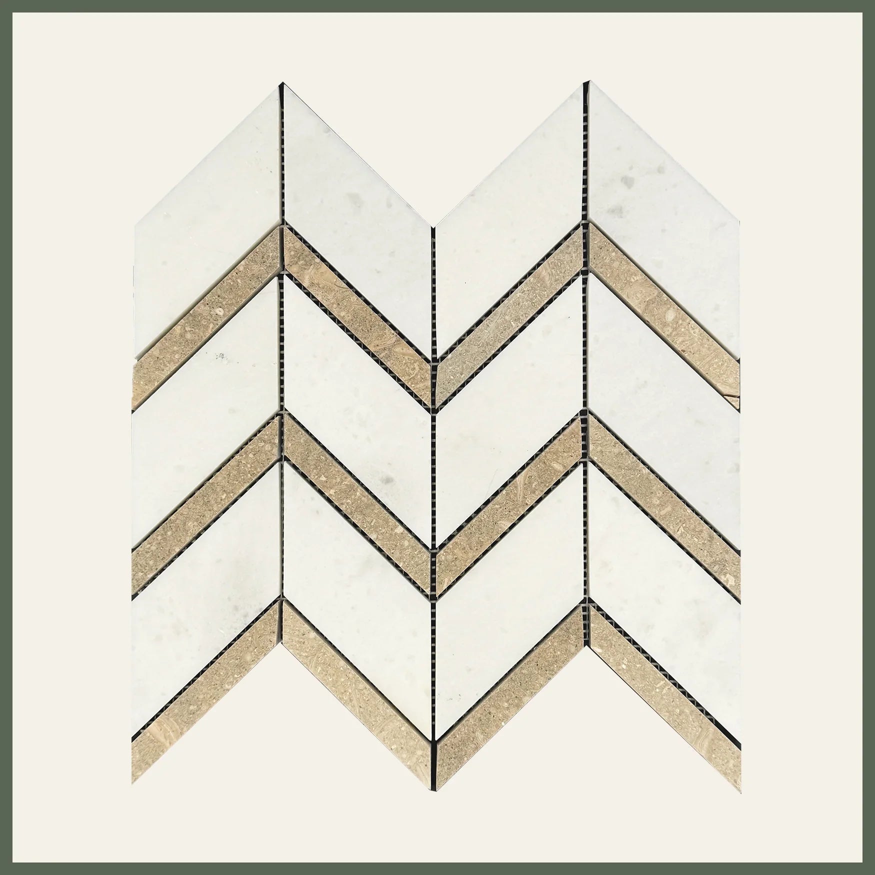 Chevron Glacier White Honed Marble Mosaic Tile For Walls & Floors