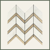 Chevron Glacier White Honed Marble Mosaic Tile For Walls & Floors