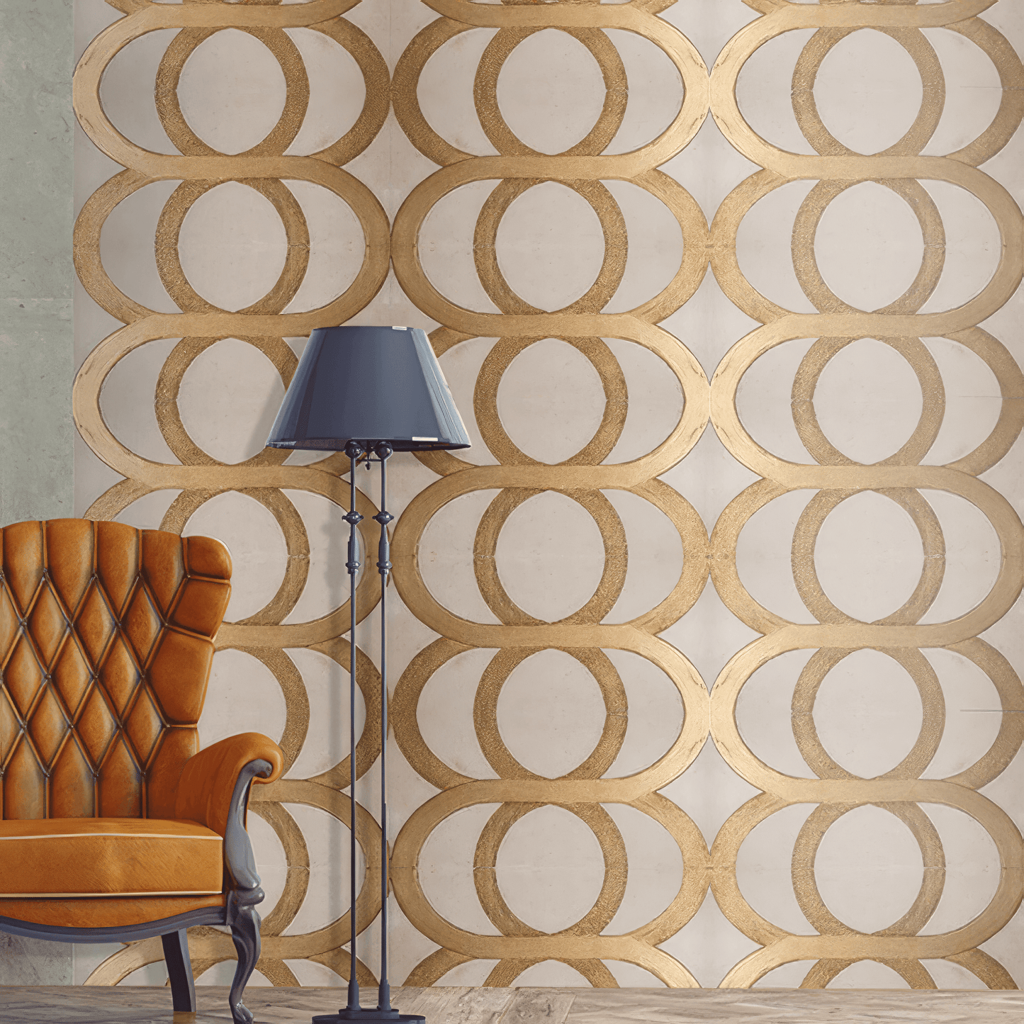 Circle 12x24 Etched Marble Tile For Walls & Floors - MARICERA