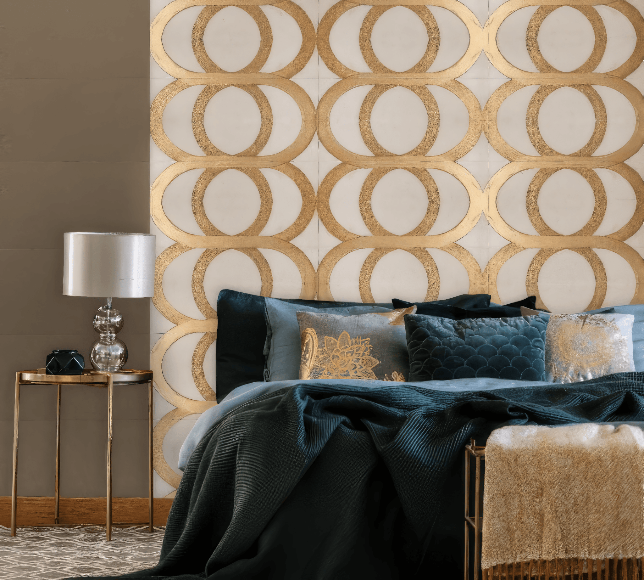 Circle 12x24 Etched Marble Tile For Walls & Floors - MARICERA