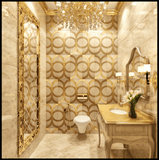 Circle 12x24 Etched Marble Tile For Walls & Floors - MARICERA