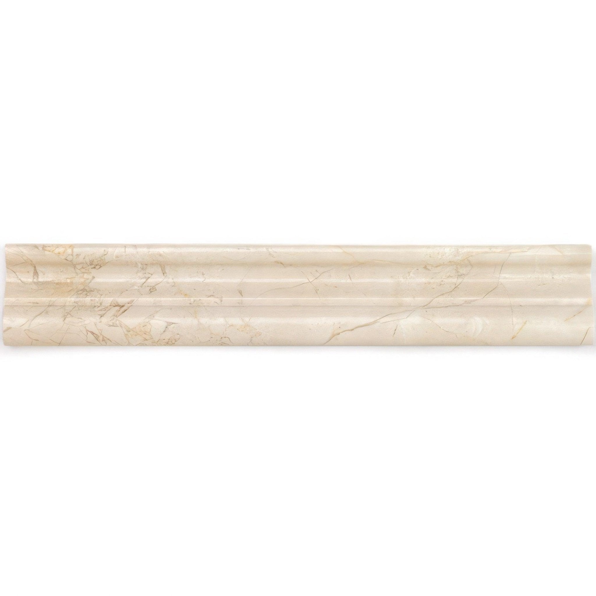 Crema Beige Chair Rail Honed Marble Tile Trim - MARICERA