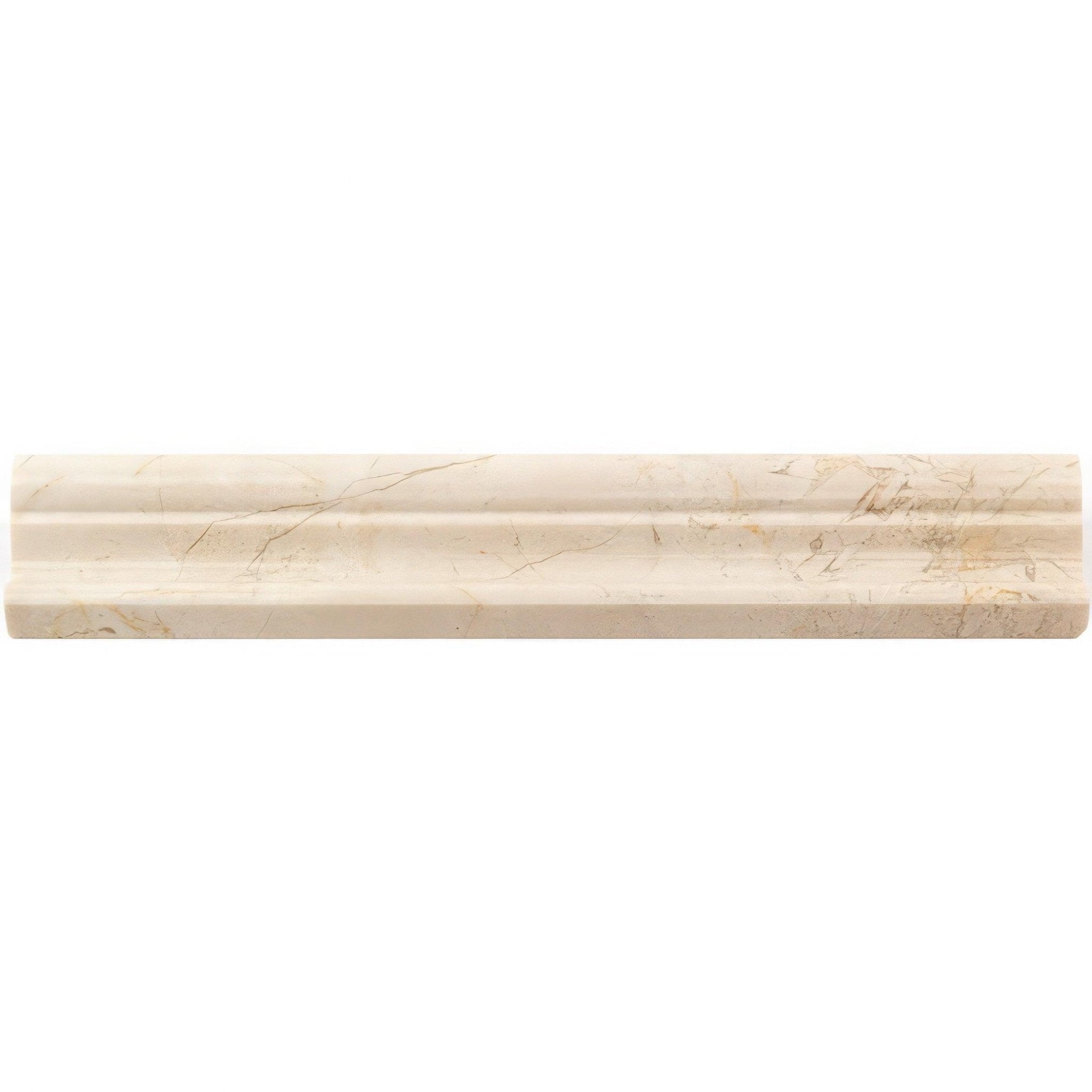 Crema Beige Chair Rail Honed Marble Tile Trim - MARICERA