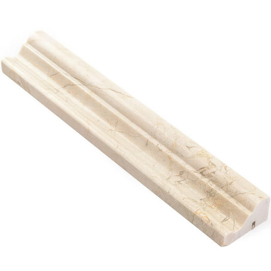 Crema Beige Chair Rail Honed Marble Tile Trim - MARICERA