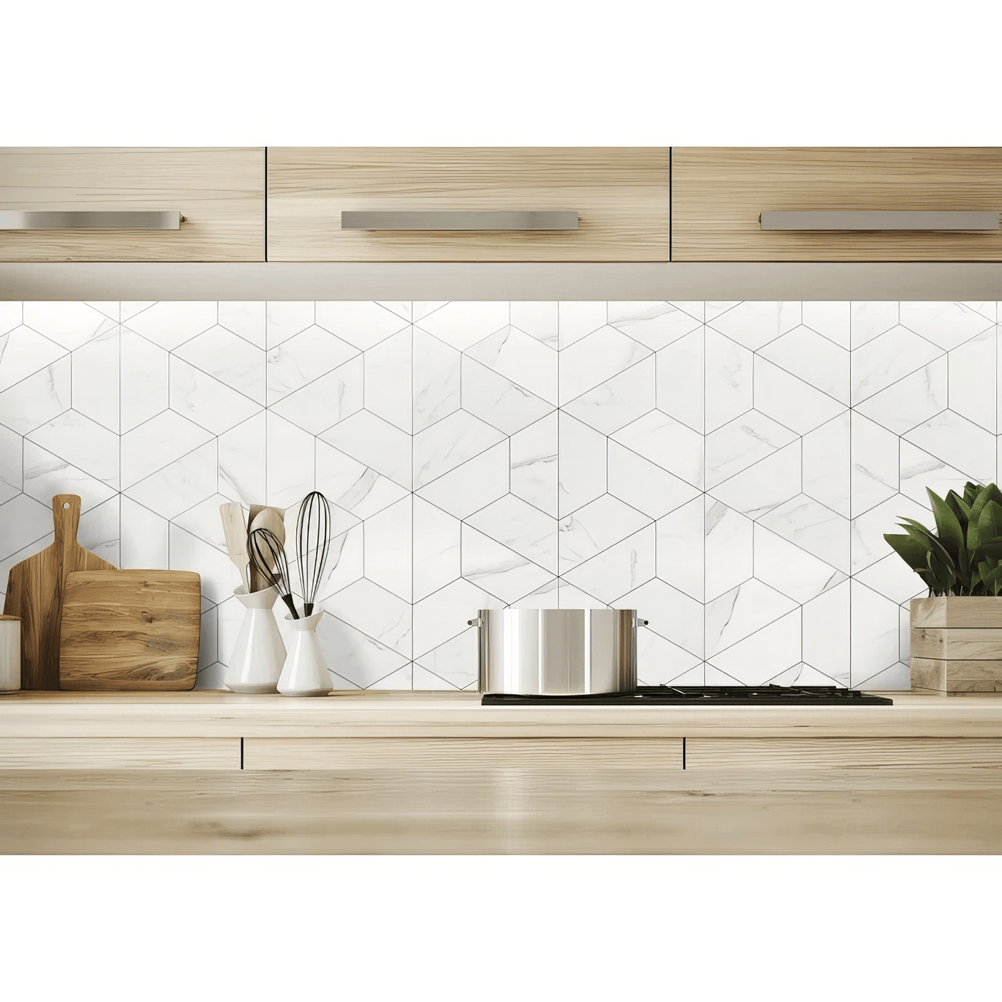 Delta Calacatta Polished White Porcelain Mosaic Tile For Walls & Floors - MARICERA