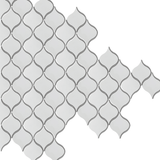 DLM Polished White and Gray Porcelain Mosaic Tile For Walls & Floors - MARICERA